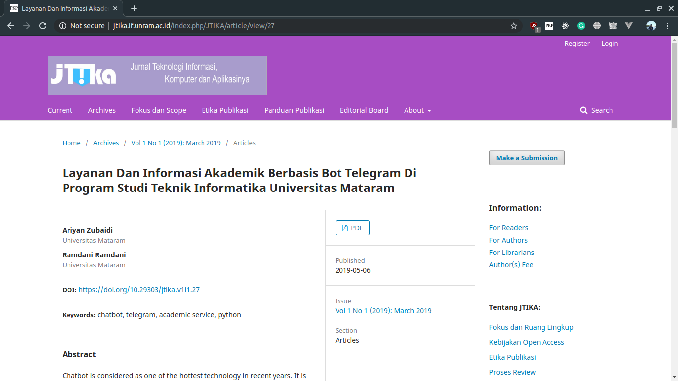 Telegram Academic Chatbot